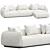 Luxury Modern Naxos Corner Sofa 3D model small image 2