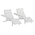 Modern Elegant Liberty Lounger Chaise 3D model small image 3