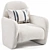 Chic Cream Boucle Accent Chair 3D model small image 1