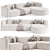 Plush Velvet Acanva Sectional Sofa 3D model small image 2