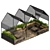 City Parklet with Canopy & Tall Grass 3D model small image 1