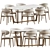 Modern Dining Set with Chairs 3D model small image 1