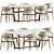 Modern Dining Set with Chairs 3D model small image 2