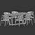 Modern Dining Set with Chairs 3D model small image 4