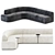 Modern Modular Fabric Sofa ARTIKO 3D model small image 1