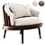 Elegant Fane Upholstered Armchair 3D model small image 1