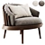 Elegant Fane Upholstered Armchair 3D model small image 2