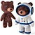 IKEA AFTONSPARV BEAR Plush Toy 3D model small image 1