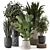 Modern Indoor Plants with Bau Pot - Set 1848 3D model small image 1