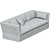 Elegant Belgian Slipcovered Sofa 3D model small image 3