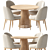 Teak Table & Tufted Chair 3D model small image 1