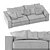  Luxe Budapest Velvet Sofa 3D model small image 3