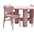 Oak Wood Cerused Dining Set 3D model small image 3