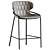 Nairobi Half-Bar Stool, Gray 3D model small image 1