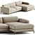 Modern 2-Piece Sectional Comfort Sofa 3D model small image 1