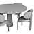 Modern Enne Dining Set Furniture 3D model small image 7