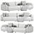Modern Italian Dolmen Sofa Design 3D model small image 4
