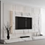  TV Wall White Set 122 3D model small image 1