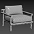 Sleek Fabric Garden Armchair Model 3D model small image 7