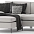 Modern High-Legged Corner Sofa 3D model small image 4