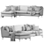 Modern High-Legged Corner Sofa 3D model small image 5