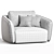 Modern Moon Armchair Furniture 3D model small image 4