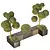 Urban Green Plant Bench Collection 3D model small image 2