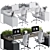 High-Quality Employee Office Furniture Set 3D model small image 5