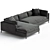 Sleek Bennett Moon Sectional Sofa 3D model small image 2