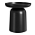 Sleek Black Round Side Table 3D model small image 1