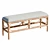 Laguna White Rattan Bench 3D model small image 1