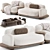 Elegant GRUMETTO Sofa with Corona Render 3D model small image 3