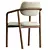 Elegant Beige Dining Chair 3D model small image 3