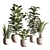 Sleek Indoor Plant Set 3D model small image 8