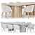 Modern Dining Set Collection with Chairs 3D model small image 4