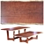 Bubinga Slabs Wooden Table Set 3D model small image 1