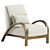 Modern Bentwood Bouclé Armchair 3D model small image 13