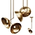 Sleek Brass Ceiling Pendant 3D model small image 1