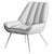 Modern White Fleece Armchair Elegance 3D model small image 2