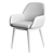 White Fleece & Ash Chair 3D model small image 2