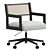 Swivel Upholstered Desk Chair 3D model small image 1