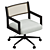 Swivel Upholstered Desk Chair 3D model small image 3