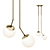 Sleek Brass Pendant Light 3D model small image 3