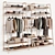 Wooden Wall-Mounted Wardrobe Organizer 3D model small image 2