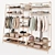 Wooden Wall-Mounted Wardrobe Organizer 3D model small image 3