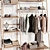 Wooden Wall-Mounted Wardrobe Organizer 3D model small image 4