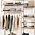 Wooden Wall-Mounted Wardrobe Organizer 3D model small image 5