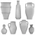 Variety Heights Vases Set 3D model small image 4