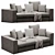 Powell Modern Sofa Set, 215cm 3D model small image 4