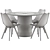 Hill Kitchen Table & Fran Chairs 3D model small image 3